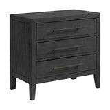 Versailles Contemporary 3-Drawer Nightstand in Black - Tampa Furniture Outlet