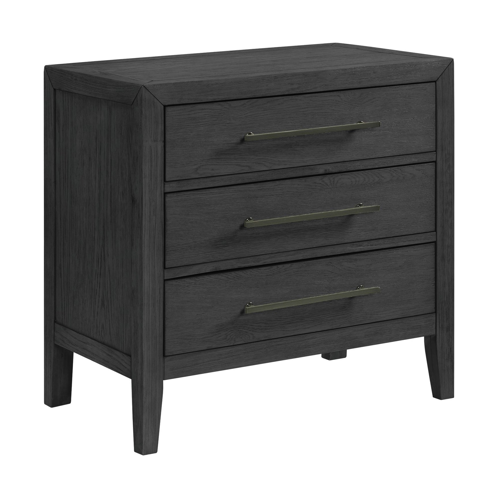Versailles Contemporary 3-Drawer Nightstand in Black - Tampa Furniture Outlet