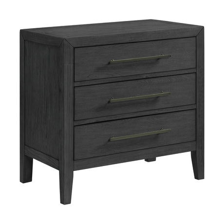 Versailles Contemporary 3-Drawer Nightstand in Black - Tampa Furniture Outlet