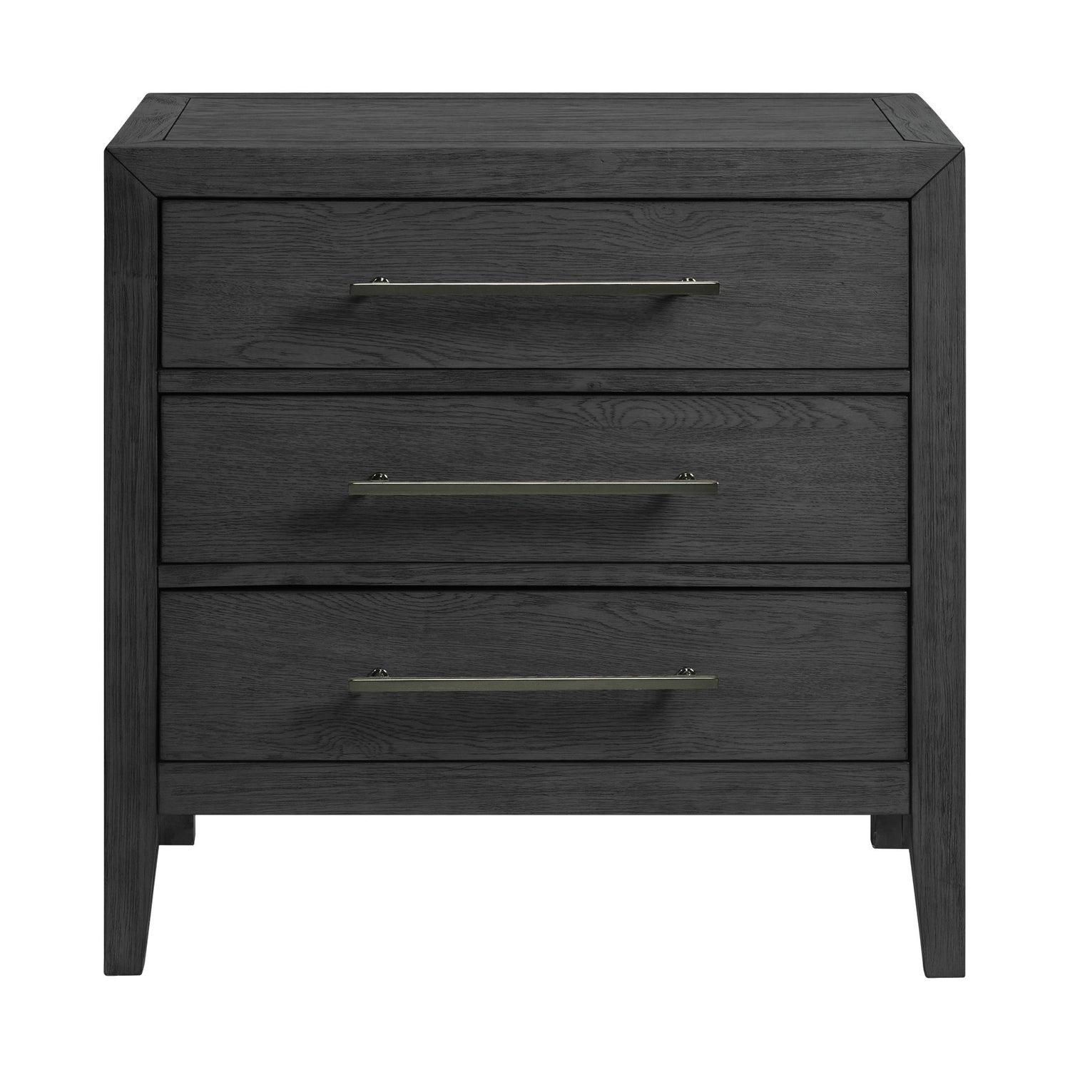 Versailles Contemporary 3-Drawer Nightstand in Black - Tampa Furniture Outlet