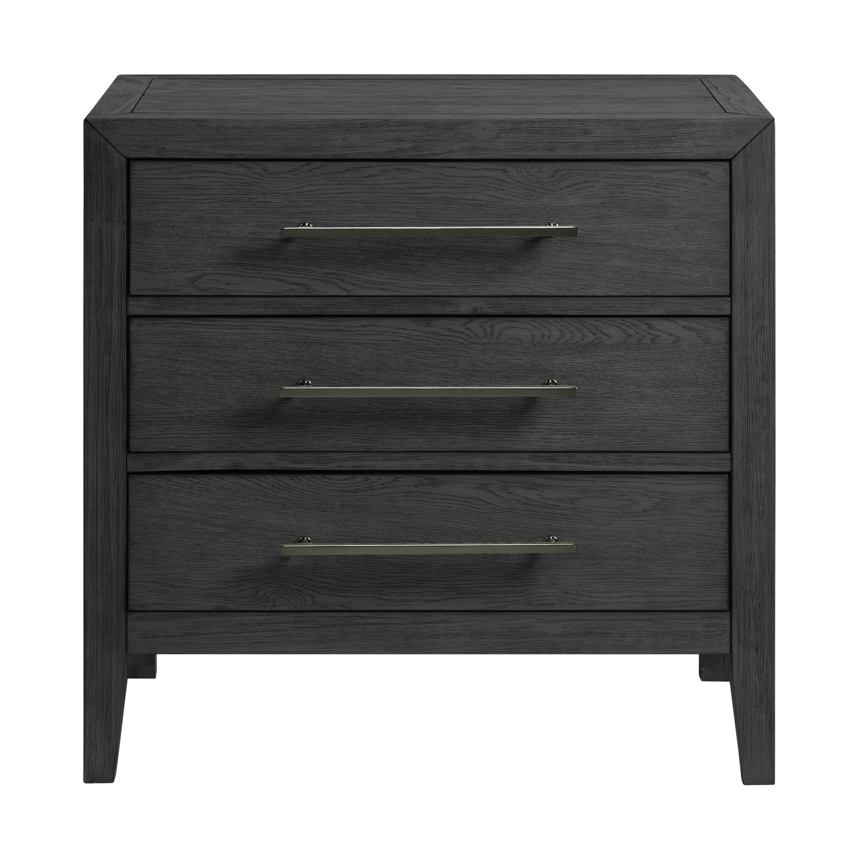 Versailles Contemporary 3-Drawer Nightstand in Black - Tampa Furniture Outlet