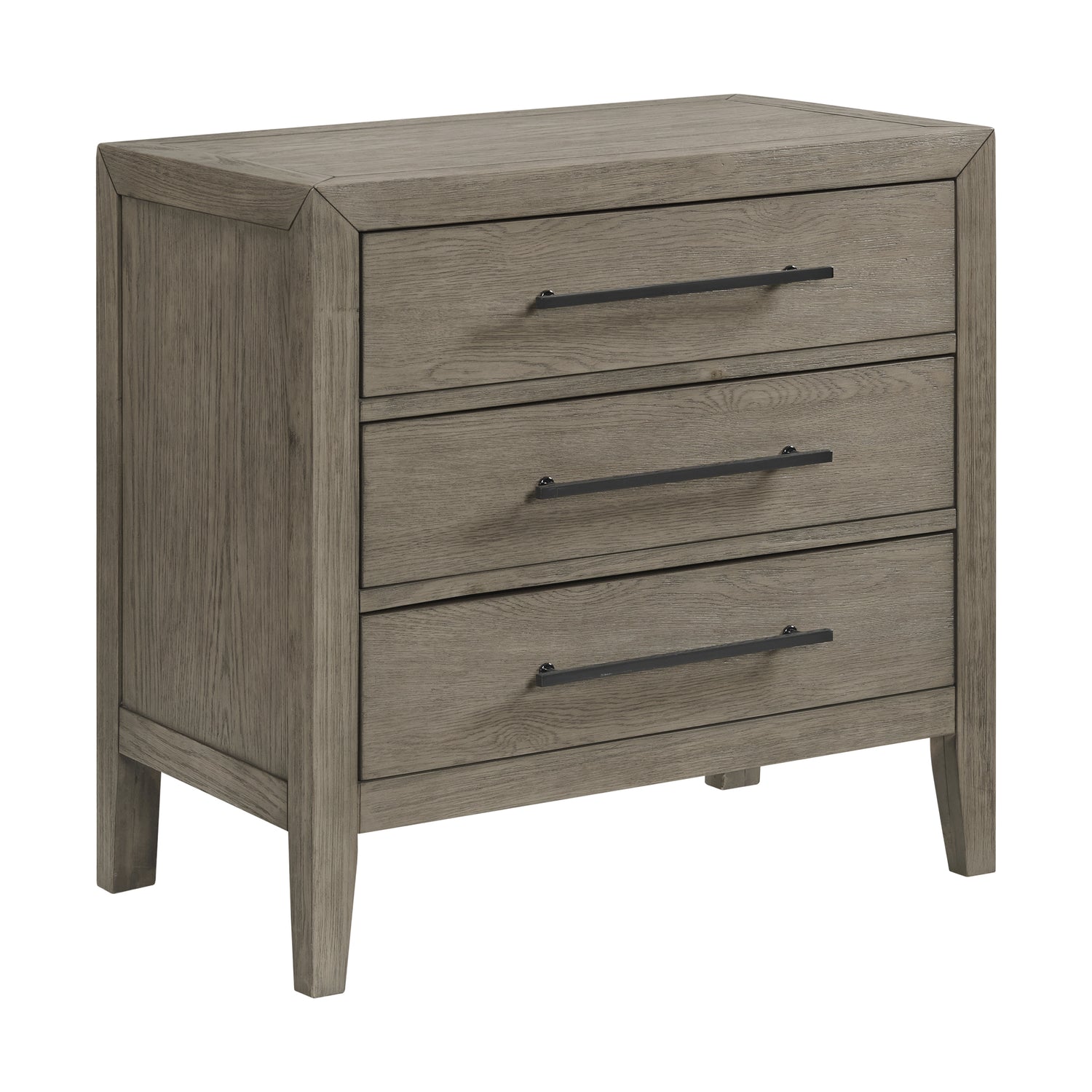 Versailles Contemporary 3-Drawer Nightstand in Grey - Tampa Furniture Outlet