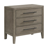 Versailles Contemporary 3-Drawer Nightstand in Grey - Tampa Furniture Outlet