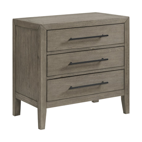 Versailles Contemporary 3-Drawer Nightstand in Grey - Tampa Furniture Outlet