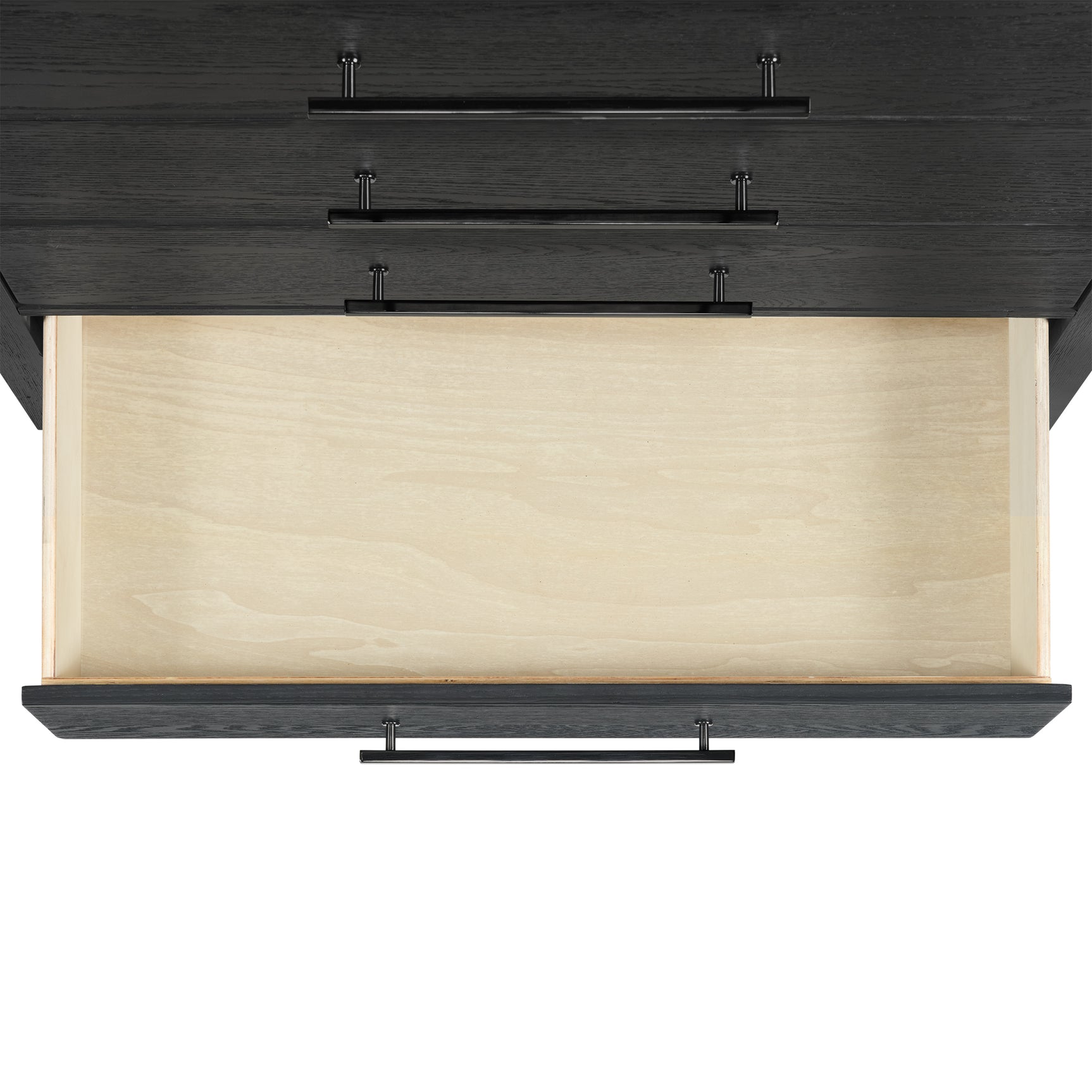 Versailles Contemporary 3-Drawer Nightstand in Black - Tampa Furniture Outlet