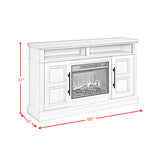 Villa Console with 23" Fireplace Insert in White & Natural