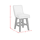 Villanova Swivel Counter Stool with Pewter PU in Espresso (2 Per Carton) - Tampa Furniture Outlet
