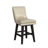 Villanova Swivel Counter Stool with Beige PU in Espresso (2 Per Carton) - Tampa Furniture Outlet