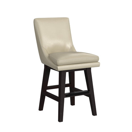 Villanova Swivel Counter Stool with Beige PU in Espresso (2 Per Carton) - Tampa Furniture Outlet