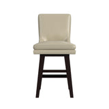 Villanova Swivel Counter Stool with Beige PU in Espresso (2 Per Carton) - Tampa Furniture Outlet