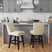 Villanova Swivel Counter Stool with Beige PU in Espresso (2 Per Carton) – SKU D-13220-6-CST | Elements