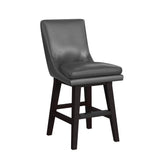 Villanova Swivel Counter Stool with Pewter PU in Espresso (2 Per Carton) - Tampa Furniture Outlet