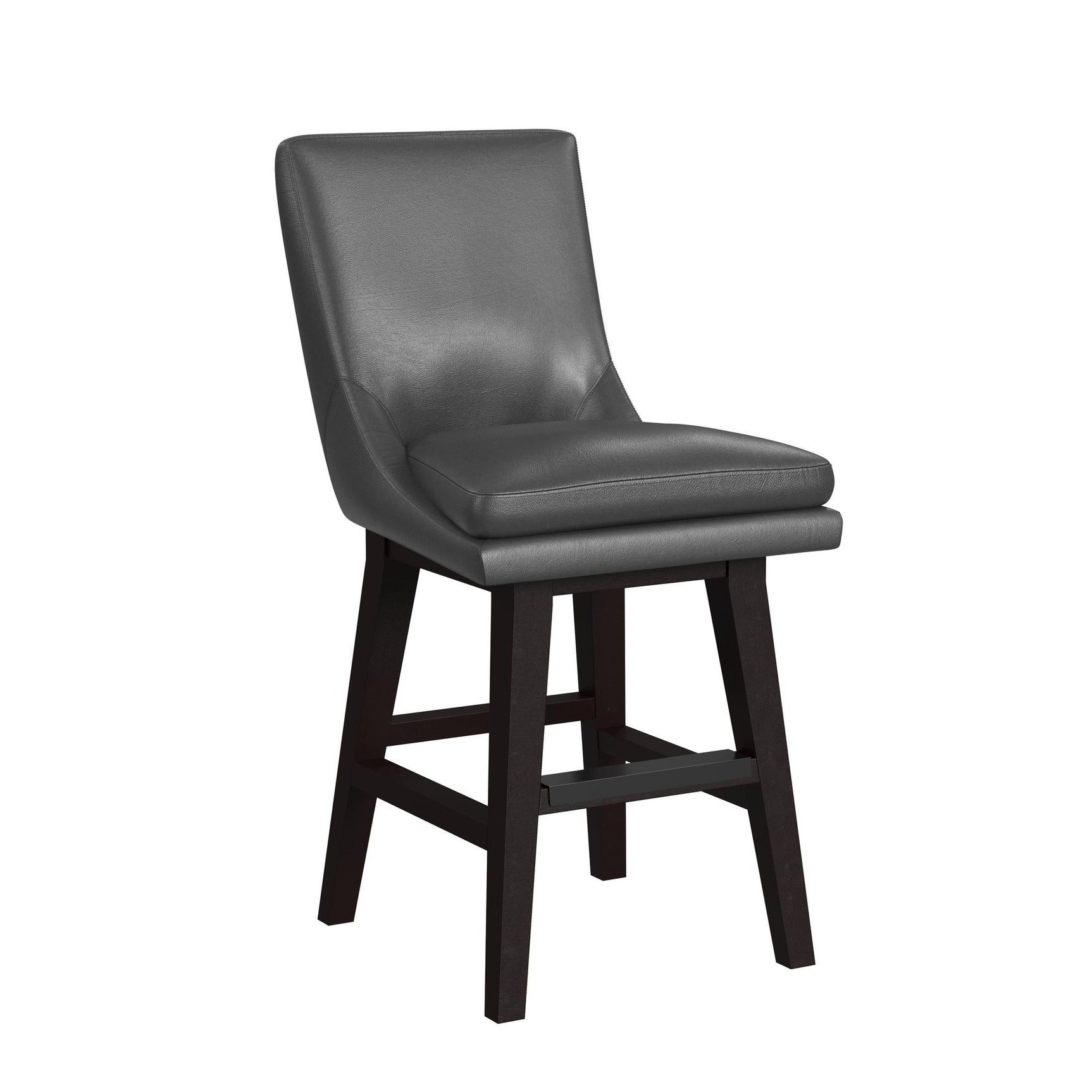 Villanova Swivel Counter Stool with Pewter PU in Espresso (2 Per Carton) - Tampa Furniture Outlet