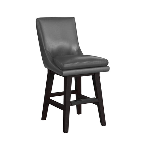 Villanova Swivel Counter Stool with Pewter PU in Espresso (2 Per Carton) - Tampa Furniture Outlet