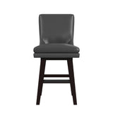 Villanova Swivel Counter Stool with Pewter PU in Espresso (2 Per Carton) - Tampa Furniture Outlet