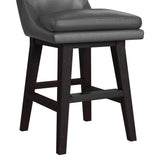 Villanova Swivel Counter Stool with Pewter PU in Espresso (2 Per Carton) - Tampa Furniture Outlet
