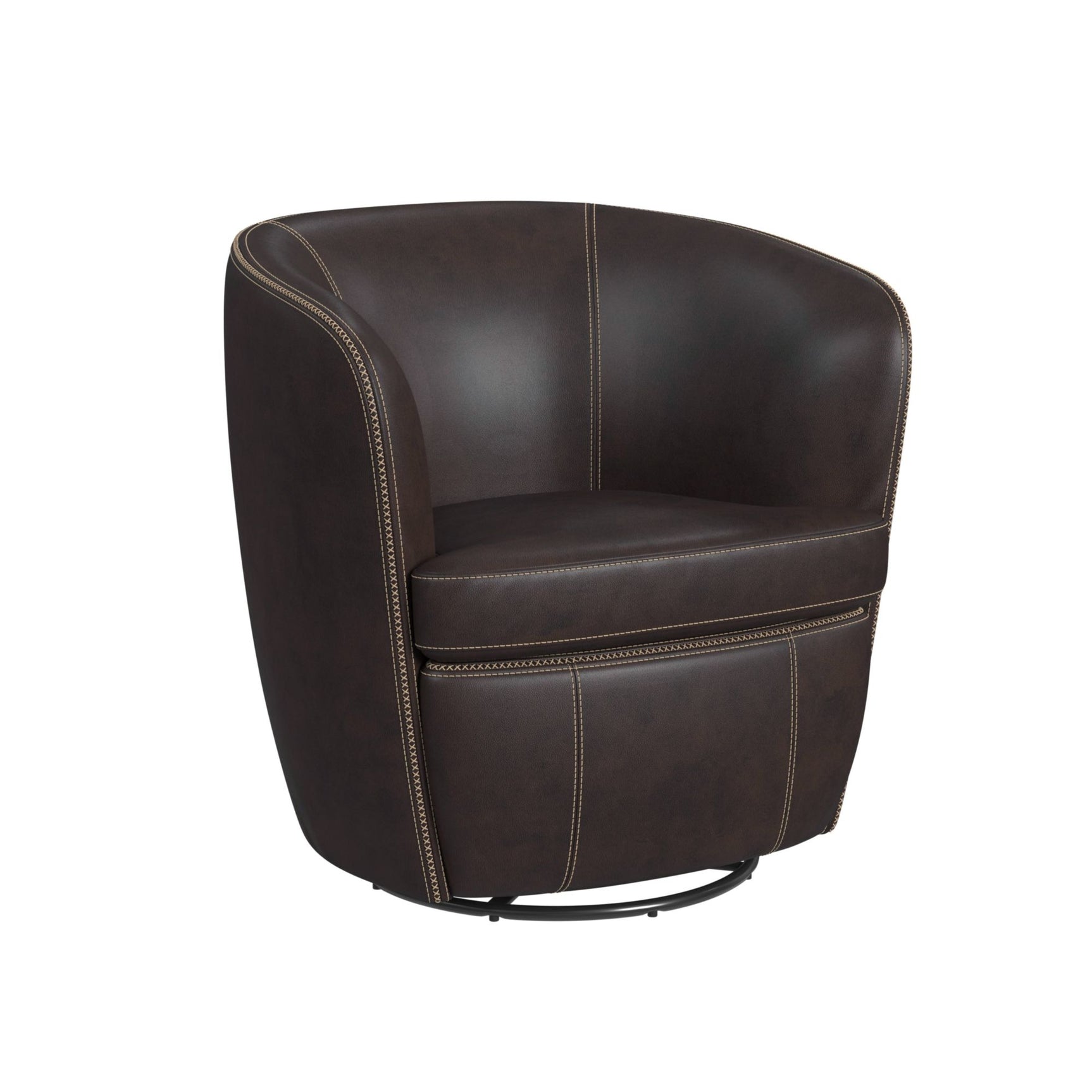 Vito Swivel Chair in Pebble Brown - Tampa Furniture Outlet