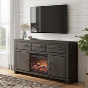 Tampa Furniture Outlet - Ashley Furniture - Brazen Valley 71" TV Stand with Electric Fireplace - 71" TV Stand with Electric Fireplace - W2648W2