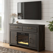 Tampa Furniture Outlet - Ashley Furniture - Brazen Valley 60" TV Stand with Electric Fireplace - 60" TV Stand with Electric Fireplace - W2648W3