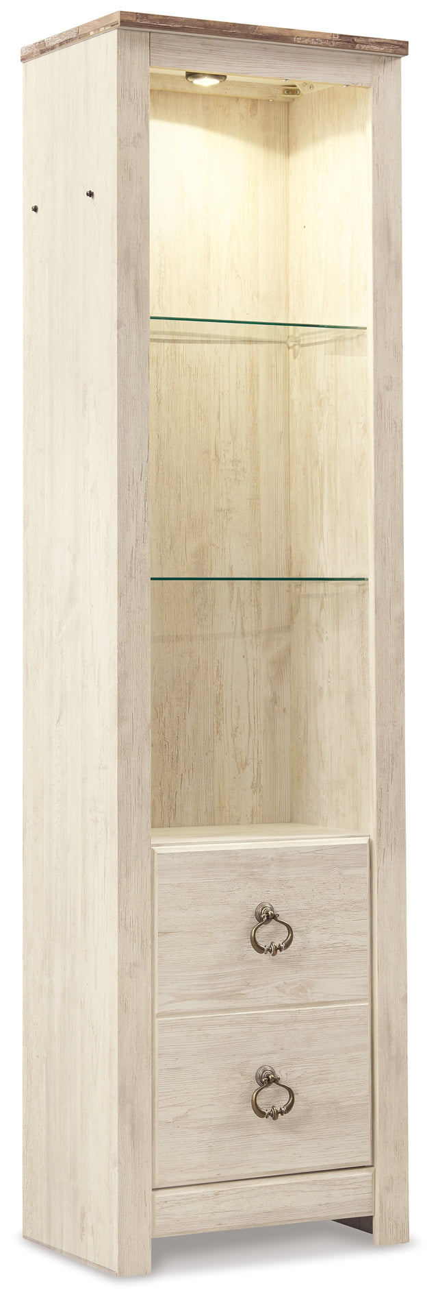 Tampa Furniture Outlet - Ashley Furniture - Willowton Entertainment Center - Pier / Whitewash - W267-24
