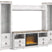 Tampa Furniture Outlet - Ashley Furniture - Willowton 4-Piece Entertainment Center with Electric Fireplace - 4-Piece Entertainment Center with Electric Fireplace / Whitewash - W267W4