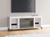 Tampa Furniture Outlet - Ashley Furniture - Brollevi TV Stand - 60" with Electric Fireplace / White - W2722-168