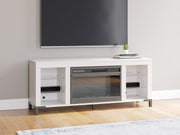 Tampa Furniture Outlet - Ashley Furniture - Brollevi TV Stand - 60" with Electric Fireplace / White - W2722-168