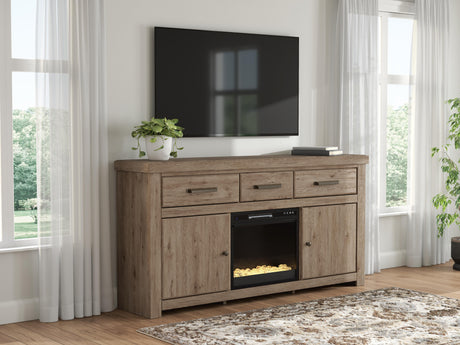 Tampa Furniture Outlet - Ashley Furniture - Garistyn 73" TV Stand with Electric Fireplace - 73" TV Stand with Electric Fireplace - W2844W4