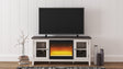 Tampa Furniture Outlet - Ashley Furniture - Dorrinson 60" TV Stand with Electric Fireplace - 60" TV Stand with Electric Fireplace / Two-tone - W287W2