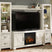 Tampa Furniture Outlet - Ashley Furniture - Bellaby 4-Piece Entertainment Center with Electric Fireplace - 4-Piece Entertainment Center with Electric Fireplace / Whitewash - W331W8