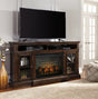 Tampa Furniture Outlet - Ashley Furniture - Roddinton 72" TV Stand with Electric Fireplace - 72" TV Stand with Electric Fireplace / Dark Brown - W701W8