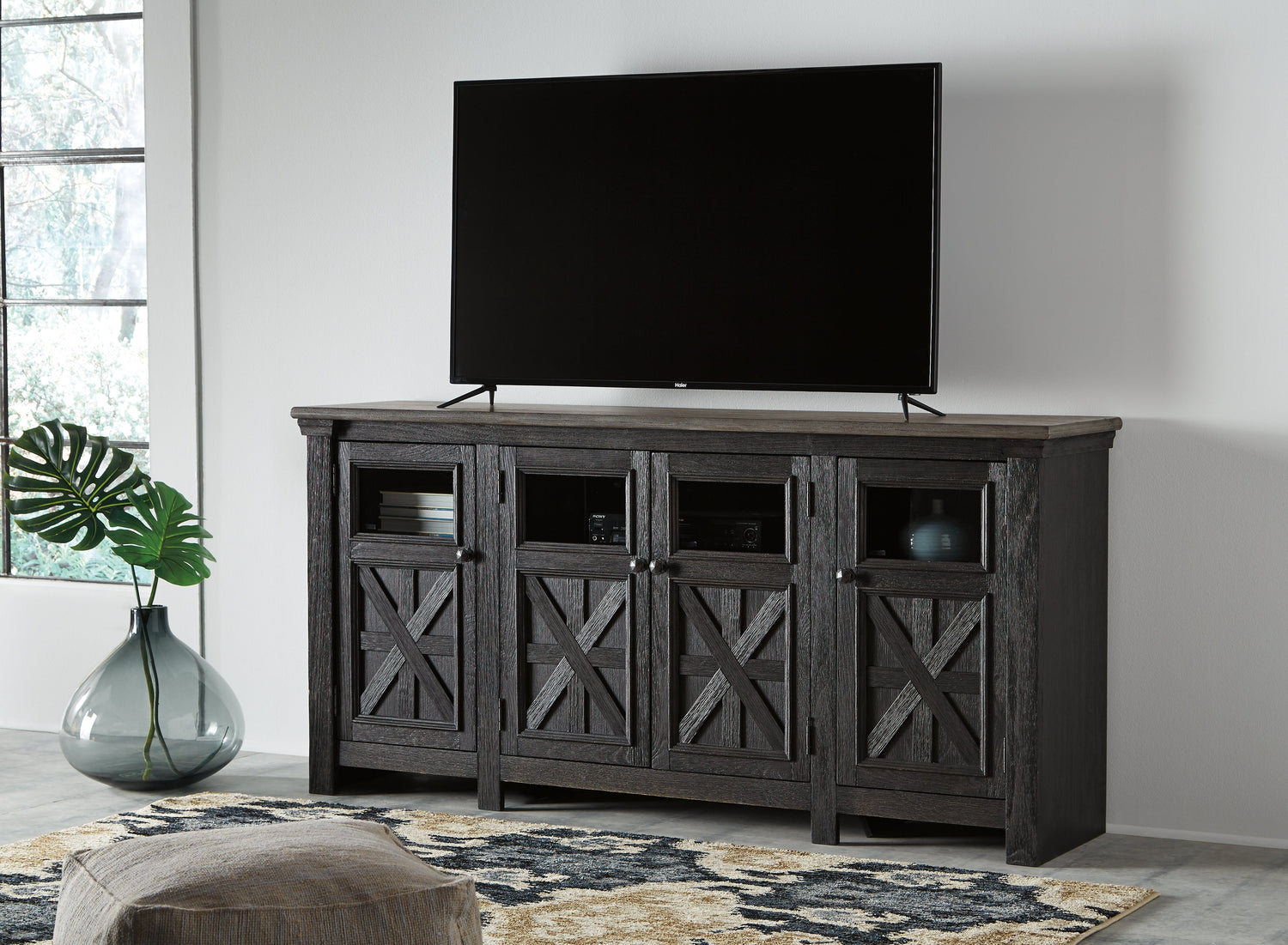 Tyler Creek TV Stand - Black/Gray Tyler Creek TV Stand - Black/Gray