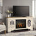 Tampa Furniture Outlet - Ashley Furniture - Realyn 74" TV Stand with Electric Fireplace - 74" TV Stand with Electric Fireplace / Chipped White - W743W2
