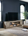 Tampa Furniture Outlet - Ashley Furniture - Krystanza 92" TV Stand - 92" / Weathered Gray - W760-78