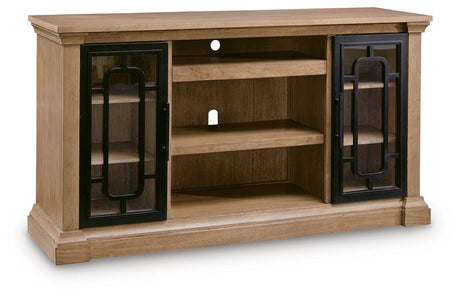 Tampa Furniture Outlet - Ashley Furniture - Wittenmyer TV Stand - 72" / Natural/Black - W794-68