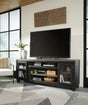 Tampa Furniture Outlet - Ashley Furniture - Foyland 83" TV Stand - 83" / Black/Brown - W989-68