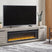 Tampa Furniture Outlet - Ashley Furniture - Naydell 92" TV Stand with Electric Fireplace - 92" TV Stand with Electric Fireplace / Gray - W996W1