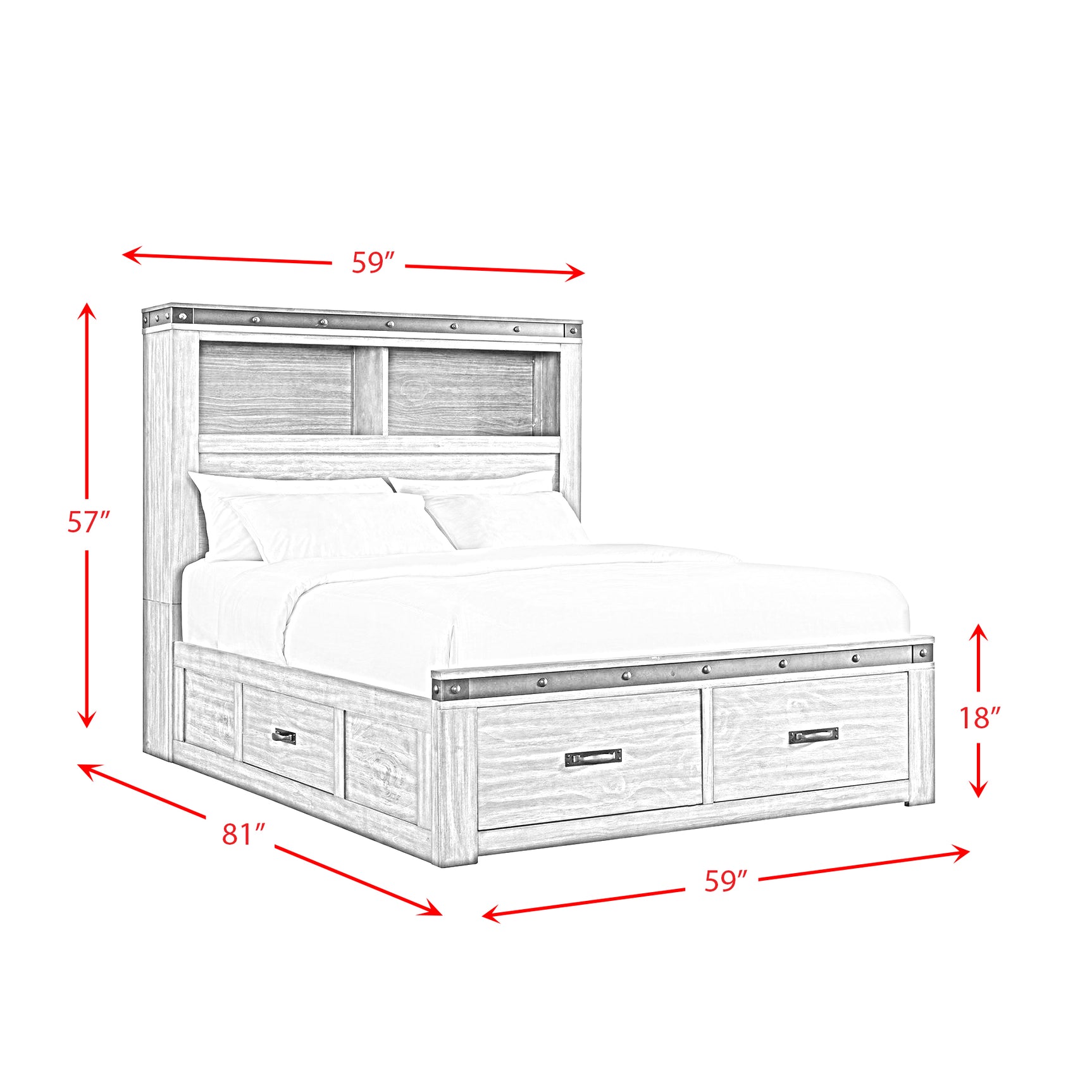 Wade Youth Full Platform Storage Bed - Tampa Furniture Outlet
