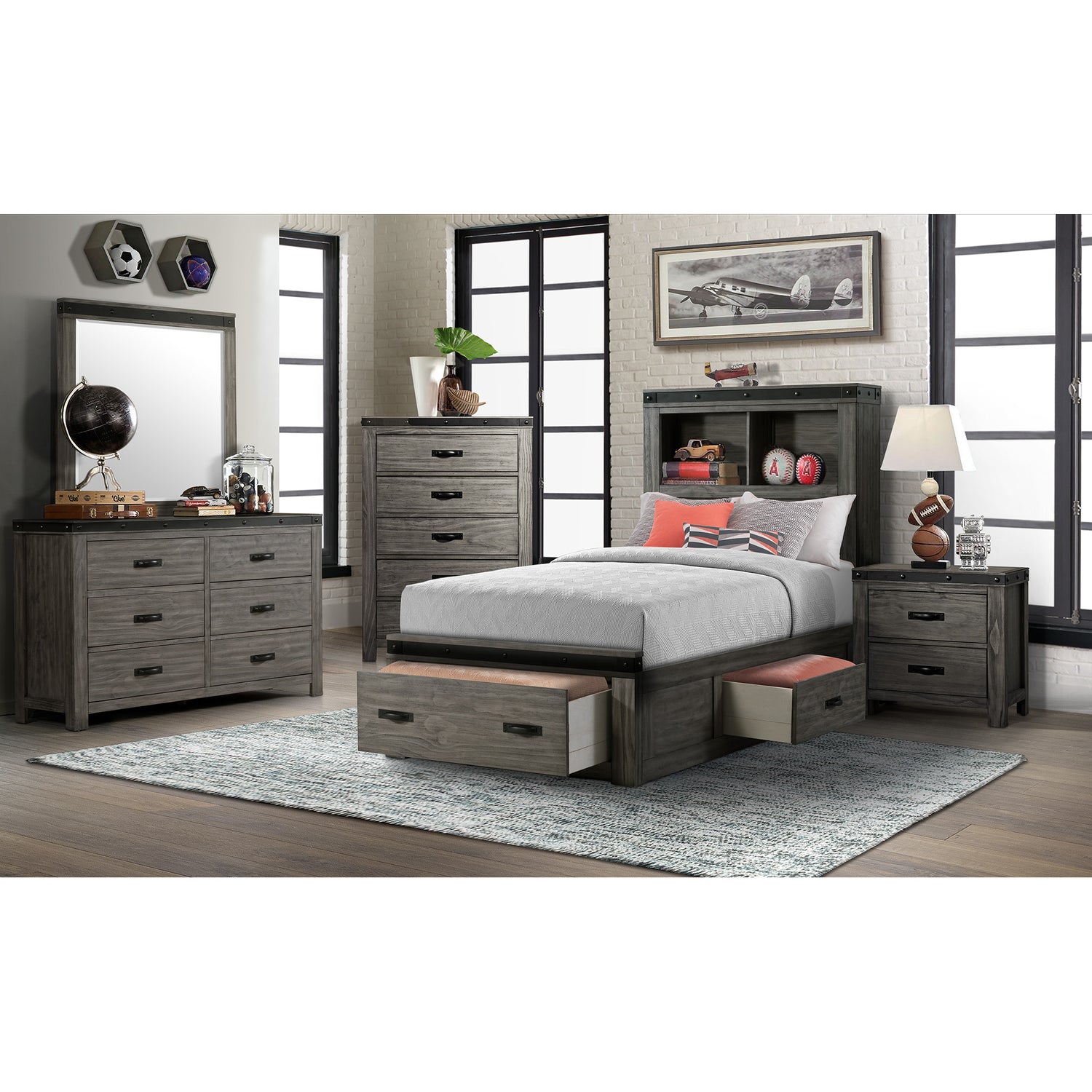 Wade Youth Twin Platform Storage Bed - Tampa Furniture Outlet