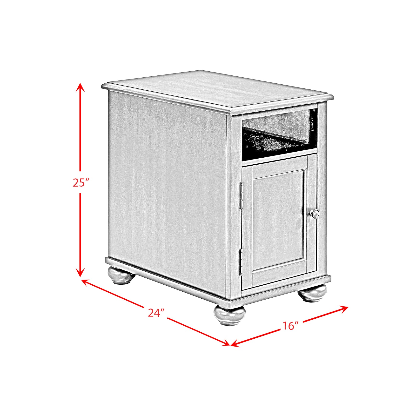 Wagner Chairside Table with USB in Cherry - Tampa Furniture Outlet