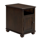 Wagner Chairside Table with USB in Cherry - Tampa Furniture Outlet