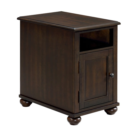 Wagner Chairside Table with USB in Cherry - Tampa Furniture Outlet