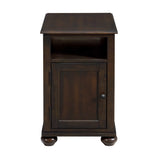Wagner Chairside Table with USB in Cherry - Tampa Furniture Outlet