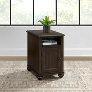 Wagner Chairside Table with USB in Cherry – SKU T-15740-5-CST | Elements