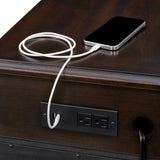 Wagner Chairside Table with USB in Cherry - Tampa Furniture Outlet