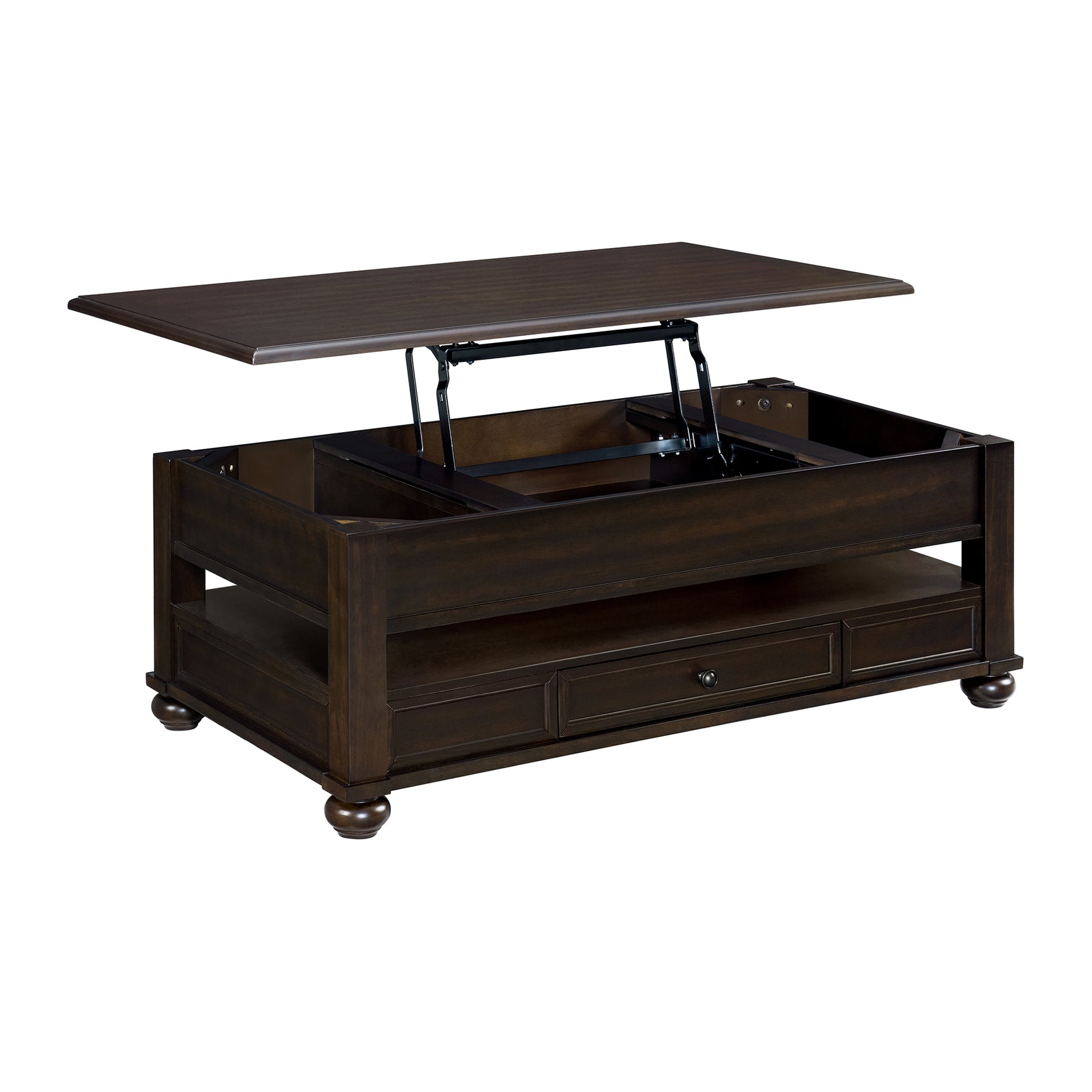 Wagner Rectangular Lift-Top Coffee Table w/ Casters in Cherry - Tampa Furniture Outlet