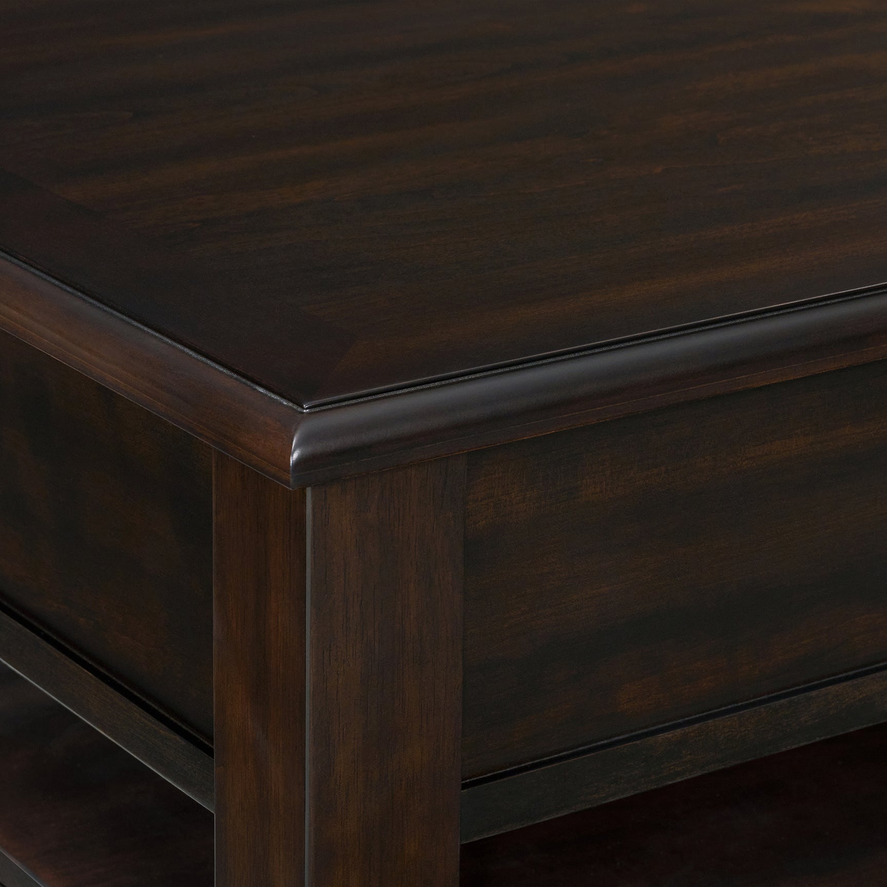 Wagner Square Lift-Top Coffee Table w/ Casters in Cherry - Tampa Furniture Outlet