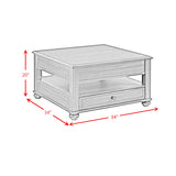 Wagner Square Lift-Top Coffee Table w/ Casters in Cherry - Tampa Furniture Outlet