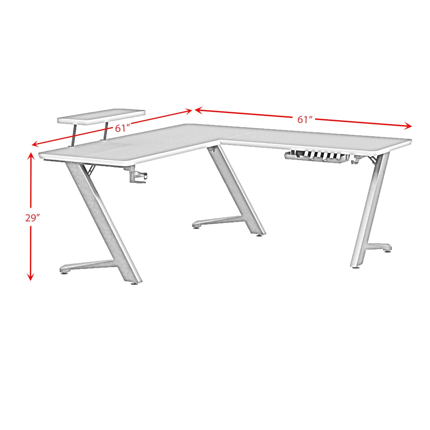 Waterside L shape Desk in Black - Tampa Furniture Outlet