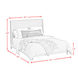 Westland King UPH Bed with Grey Fabric in Almond - Tampa Furniture Outlet